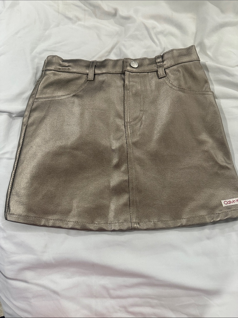 Calvin Klein Metallic Taupe/Gold Girls Skirt